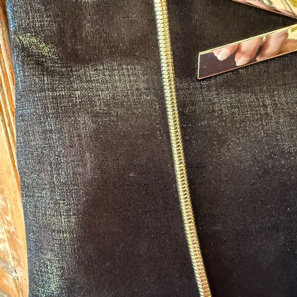 Trina Turk Miho Hand Beaded Clutch Shoulder Bag / Black Leather / Rare - Picture 10 of 14